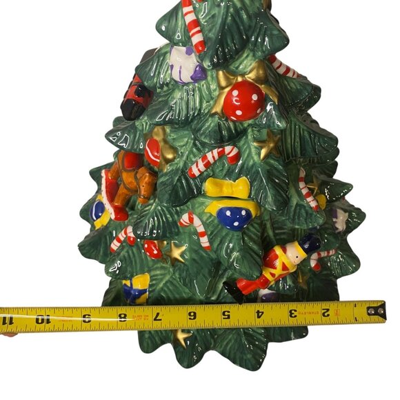 St. Nicholas Square Snowball Buddies Ceramic Christmas Tree Cookie Jar With Lid - Picture 9 of 13